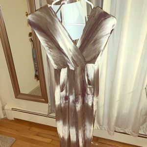 White and green cotton jumpsuit